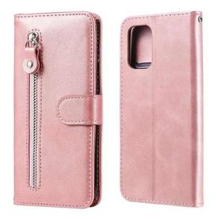 For Xiaomi Redmi Note 10 4G / Note 10S Fashion Calf Texture Zipper Horizontal Flip Leather Case with Stand & Card Slots & Wallet(Rose Gold)