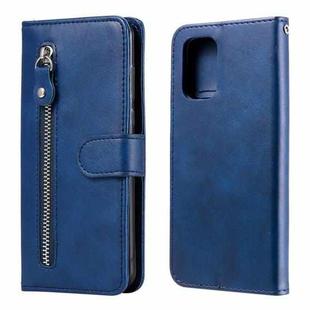 For Xiaomi Redmi Note 10 4G / Note 10S Fashion Calf Texture Zipper Horizontal Flip Leather Case with Stand & Card Slots & Wallet(Blue)