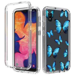 For Samsung Galaxy A10e 2 in 1 High Transparent Painted Shockproof PC + TPU Protective Case(Blue Butterfly)