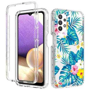 For Samsung Galaxy A32 5G 2 in 1 High Transparent Painted Shockproof PC + TPU Protective Case(Banana Leaf)