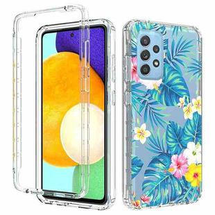For Samsung Galaxy A52 5G / 4G 2 in 1 High Transparent Painted Shockproof PC + TPU Protective Case(Banana Leaf)