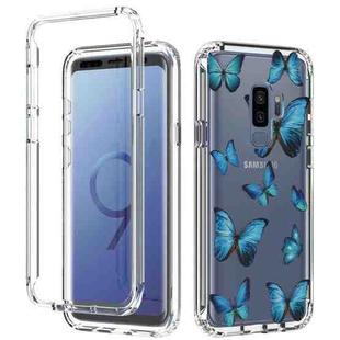 For Samsung Galaxy S9 Plus 2 in 1 High Transparent Painted Shockproof PC + TPU Protective Case(Blue Butterfly)