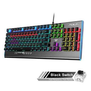 AULA F2099 104 Keys USB Cool Lighting Mechanical Gaming Keyboard, Black Shaft
