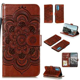 For Nokia 1.4 Mandala Embossing Pattern Horizontal Flip PU Leather Case with Holder & Card Slots & Wallet & Lanyard(Brown)