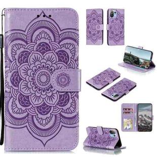 For OPPO Reno5 Pro+ / Find X3 Neo Mandala Embossing Pattern Horizontal Flip PU Leather Case with Holder & Card Slots & Wallet & Lanyard(Purple)