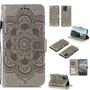 For Xiaomi Mi 11 Lite Mandala Embossing Pattern Horizontal Flip PU Leather Case with Holder & Card Slots & Wallet & Lanyard(Grey)