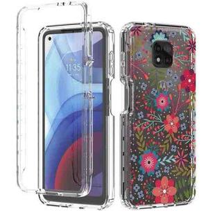 For Motorola Moto G Power (2021) 2 in 1 High Transparent Painted Shockproof PC + TPU Protective Case(Small Floral)