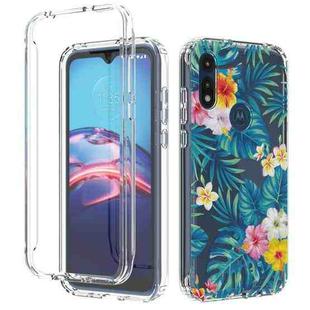 For Motorola Moto E (2020) 2 in 1 High Transparent Painted Shockproof PC + TPU Protective Case(Banana Leaf)