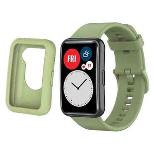 For Huawei Watch Fit Protective Silicone Case + Silicone Watch Band Kit(Light Green)