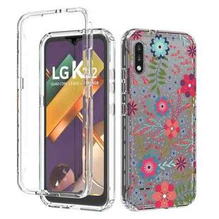For LG K22 2 in 1 High Transparent Painted Shockproof PC + TPU Protective Case(Small Floral)