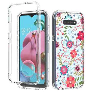 For LG K51 2 in 1 High Transparent Painted Shockproof PC + TPU Protective Case(Small Floral)