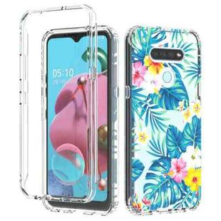 For LG K51 2 in 1 High Transparent Painted Shockproof PC + TPU Protective Case(Banana Leaf)