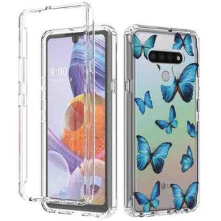 For LG Stylo 6 2 in 1 High Transparent Painted Shockproof PC + TPU Protective Case(Blue Butterfly)