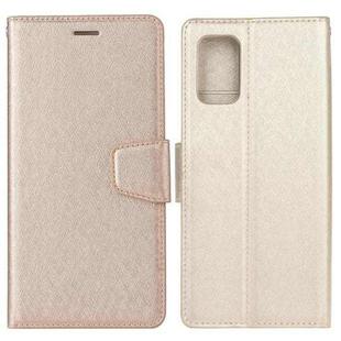 For Samsung Galaxy A02s Silk Texture Horizontal Flip Leather Case with Holder & Card Slots & Wallet & Photo Frame(Gold)