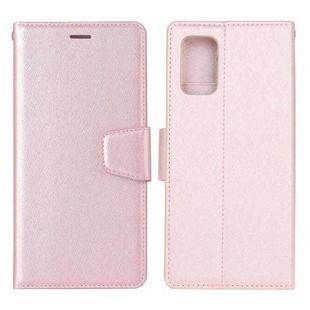 For Samsung Galaxy A72 5G / 4G Silk Texture Horizontal Flip Leather Case with Holder & Card Slots & Wallet & Photo Frame(Rose Gold)