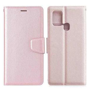 For Samsung Galaxy M31 Silk Texture Horizontal Flip Leather Case with Holder & Card Slots & Wallet & Photo Frame(Rose Gold)