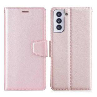 For Samsung Galaxy S21 5G Silk Texture Horizontal Flip Leather Case with Holder & Card Slots & Wallet & Photo Frame(Rose Gold)