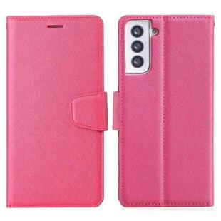 For Samsung Galaxy S21 5G Silk Texture Horizontal Flip Leather Case with Holder & Card Slots & Wallet & Photo Frame(Rose Red)
