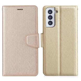 For Samsung Galaxy S21+ 5G Silk Texture Horizontal Flip Leather Case with Holder & Card Slots & Wallet & Photo Frame(Gold)