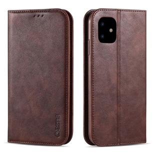 For iPhone 11 AZNS Retro Texture Magnetic Horizontal Flip PU Leather Case with Holder & Card Slots & Photo Frame(Brown)