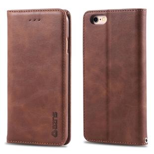 For iPhone 6 Plus / 6s Plus AZNS Retro Texture Magnetic Horizontal Flip PU Leather Case with Holder & Card Slots & Photo Frame(Brown)