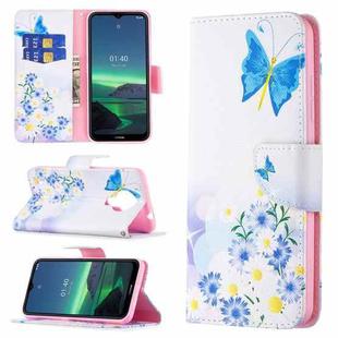 For Nokia 1.4 Colored Drawing Pattern Horizontal Flip Leather Case with Holder & Card Slots & Wallet(Butterfly Love)