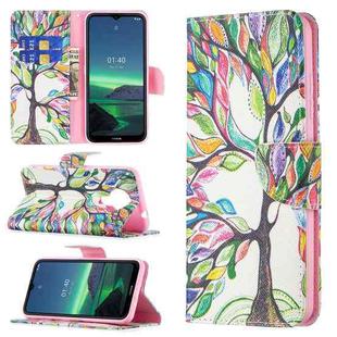 For Nokia 1.4 Colored Drawing Pattern Horizontal Flip Leather Case with Holder & Card Slots & Wallet(Tree Life)