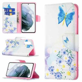For Samsung Galaxy S21 FE Colored Drawing Pattern Horizontal Flip Leather Case with Holder & Card Slots & Wallet(Butterfly Love)