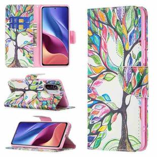 For Xiaomi Mi 11i / Poco F3 / Redmi K40 Colored Drawing Pattern Horizontal Flip Leather Case with Holder & Card Slots & Wallet(Tree Life)