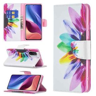 For Xiaomi Mi 11i / Poco F3 / Redmi K40 Colored Drawing Pattern Horizontal Flip Leather Case with Holder & Card Slots & Wallet(Sun Flower)