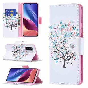 For Xiaomi Mi 11i / Poco F3 / Redmi K40 Colored Drawing Pattern Horizontal Flip Leather Case with Holder & Card Slots & Wallet(Tree)