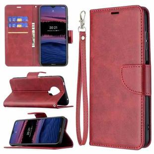 For Nokia G20 / G10 Retro Lambskin Texture Pure Color Horizontal Flip PU Leather Case with Holder & Card Slots & Wallet & Lanyard(Red)