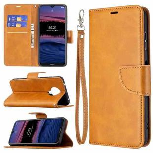 For Nokia G20 / G10 Retro Lambskin Texture Pure Color Horizontal Flip PU Leather Case with Holder & Card Slots & Wallet & Lanyard(Yellow)