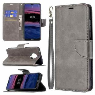 For Nokia G20 / G10 Retro Lambskin Texture Pure Color Horizontal Flip PU Leather Case with Holder & Card Slots & Wallet & Lanyard(Grey)