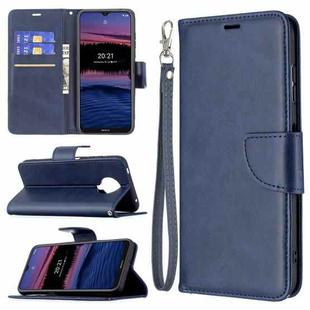 For Nokia G20 / G10 Retro Lambskin Texture Pure Color Horizontal Flip PU Leather Case with Holder & Card Slots & Wallet & Lanyard(Blue)