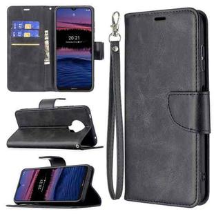 For Nokia G20 / G10 Retro Lambskin Texture Pure Color Horizontal Flip PU Leather Case with Holder & Card Slots & Wallet & Lanyard(Black)
