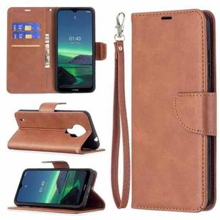 For Nokia 1.4 Retro Lambskin Texture Pure Color Horizontal Flip PU Leather Case with Holder & Card Slots & Wallet & Lanyard(Brown)