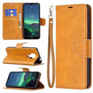 For Nokia 1.4 Retro Lambskin Texture Pure Color Horizontal Flip PU Leather Case with Holder & Card Slots & Wallet & Lanyard(Yellow)