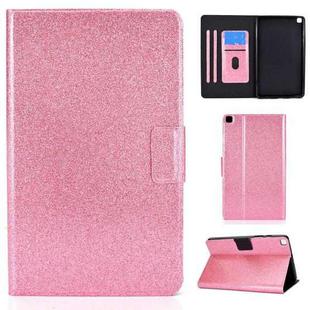 For Samsung Galaxy Tab A7 Lite T220 Glitter Horizontal Flip Leather Case with Holder & Card Slots(Pink)
