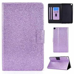 For Samsung Galaxy Tab A7 Lite T220 Glitter Horizontal Flip Leather Case with Holder & Card Slots(Purple)