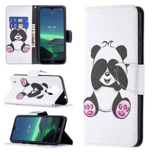 For Nokia 1.4 Colored Drawing Pattern Horizontal Flip Leather Case with Holder & Card Slots & Wallet(Panda)