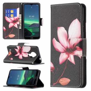 For Nokia 1.4 Colored Drawing Pattern Horizontal Flip Leather Case with Holder & Card Slots & Wallet(Lotus)