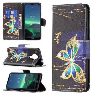 For Nokia 1.4 Colored Drawing Pattern Horizontal Flip Leather Case with Holder & Card Slots & Wallet(Big Butterfly)