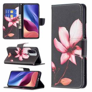 For Xiaomi Mi 11i / Poco F3 / Redmi K40 Colored Drawing Pattern Horizontal Flip Leather Case with Holder & Card Slots & Wallet(Lotus)