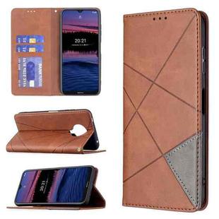 For Nokia G20 / G10 Rhombus Texture Horizontal Flip Magnetic Leather Case with Holder & Card Slots & Wallet(Brown)