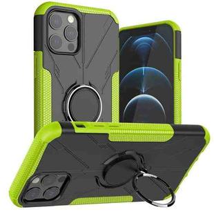 For iPhone 12 / 12 Pro Machine Armor Bear Shockproof PC + TPU Protective Case with Ring Holder(Green)