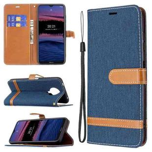 For Nokia G20 / G10 Color Matching Denim Texture Horizontal Flip Leather Case with Holder & Card Slots & Wallet & Lanyard(Dark Blue)