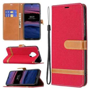 For Nokia G20 / G10 Color Matching Denim Texture Horizontal Flip Leather Case with Holder & Card Slots & Wallet & Lanyard(Red)