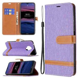 For Nokia G20 / G10 Color Matching Denim Texture Horizontal Flip Leather Case with Holder & Card Slots & Wallet & Lanyard(Purple)