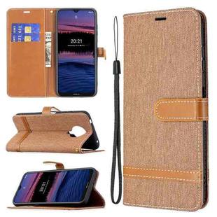 For Nokia G20 / G10 Color Matching Denim Texture Horizontal Flip Leather Case with Holder & Card Slots & Wallet & Lanyard(Brown)